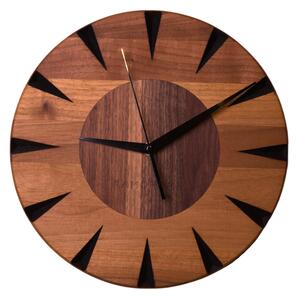 Kamohome Dřevěné nástěnné hodiny GEMINI Průměr hodin: 30 cm
