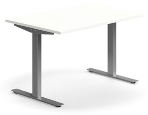AJ Produkty Psací stůl QBUS, T-nohy, 1200x800 mm, stříbrná podnož, bílá