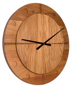 Kamohome Velké dřevěné nástěnné hodiny VIRGO Průměr hodin: 55 cm, Materiál: Dub
