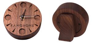 Kamohome Stolní hodiny SAGITTA - masivní dřevo Průměr hodin: 12 cm, Materiál: Ořech americký