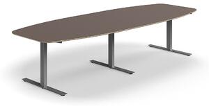 AJ Produkty Jednací stůl AUDREY, 3200x1200 mm, stříbrná/šedohnědá