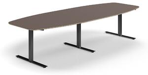 AJ Produkty Jednací stůl AUDREY, 3200x1200 mm, černá/šedohnědá