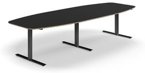AJ Produkty Jednací stůl AUDREY, 3200x1200 mm, černá/tmavě šedá
