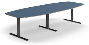AJ Produkty Jednací stůl AUDREY, 3200x1200 mm, černá/šedomodrá