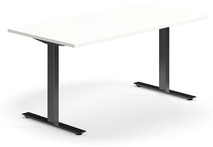 AJ Produkty Psací stůl QBUS, T-nohy, 1600x800 mm, černá podnož, bílá