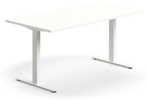 AJ Produkty Psací stůl QBUS, T-nohy, 1600x800 mm, bílá podnož, bílá