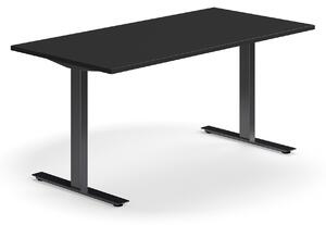 AJ Produkty Psací stůl QBUS, T-nohy, 1600x800 mm, černá podnož, černá