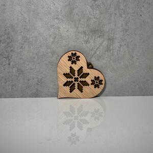Wooden Mooden Dřevěné vánoční ozdoby Folklor (hnědý podklad) Tvar: srdíčko