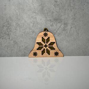 Wooden Mooden Dřevěné vánoční ozdoby Folklor (hnědý podklad) Tvar: zvoneček