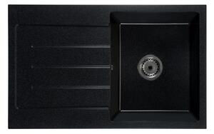Kuchyňský dřez Ruxom (černá + textura) (bez otvoru pro baterii) (L). 1065976