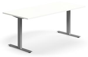 AJ Produkty Psací stůl QBUS, T-nohy, 1800x800 mm, stříbrná podnož, bílá