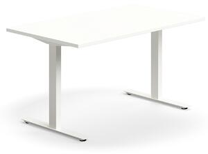 AJ Produkty Psací stůl QBUS, T-nohy, 1400x800 mm, bílá podnož, bílá