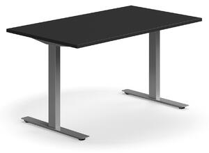 AJ Produkty Psací stůl QBUS, T-nohy, 1400x800 mm, stříbrná podnož, černá
