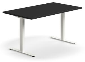 AJ Produkty Psací stůl QBUS, T-nohy, 1400x800 mm, bílá podnož, černá