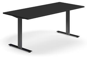 AJ Produkty Psací stůl QBUS, T-nohy, 1800x800 mm, černá podnož, černá