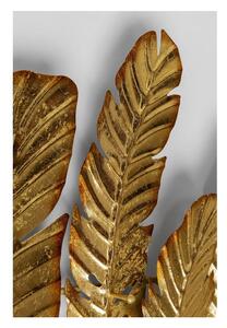 Kovový nástěnný věšák ve zlaté barvě Kare Design Leaf, šířka 86 cm