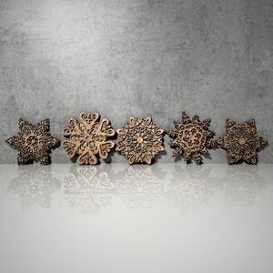Wooden Mooden Dřevěné podtácky Vločky - sada 5 kusů