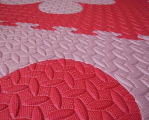 Pěnový BABY koberec s okraji - růžová,červená