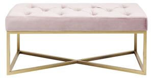 Světle růžová sametová lavice Kare Design Crossover