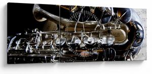 Obraz - Saxofon (s hodinami) (90x30 cm)