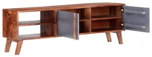 TV stolek šedý 140 x 30 x 45 cm masivní sheeshamové dřevo
