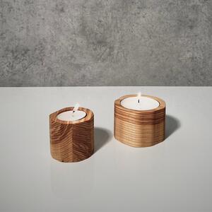 Wooden Mooden Zajímavé a minimalistické dřevěné svícny na čajové svíčky Velikost: Pro čajovou svíčku s průměrem do 40 mm, Materiál: Jasan, Výška: 5 cm