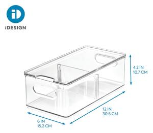 Transparentní úložný box s víkem iDesign The Home Edit, 30,5 x 15,2 cm