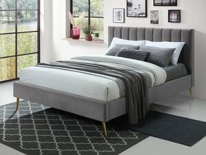 Čalouněná postel Blues New, Rozměr postele: 140x200, Barva potahu:: šedý samet CFF0007-02 Mirjan24 5903211217760