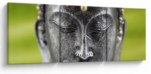 Obraz - Socha Buddhy II. (s hodinami) (90x30 cm)
