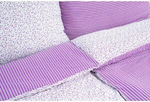 Stanex povlečení bavlna kvítek-pruh fialový (LS196) 140x200+70x90 cm