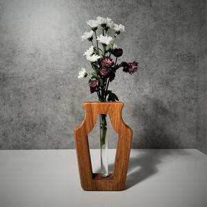 Wooden Mooden Dřevěná váza s ampulkou Harmonie Materiál: Dub