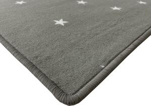 Vopi | Dětský koberec Hvězdička šedá - 1 m2 bez obšití