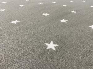 Vopi | Dětský koberec Hvězdička šedá - 200 x 200 cm