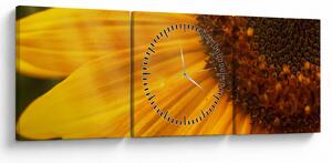 Obraz - Slunečnice (s hodinami) (90x30 cm)