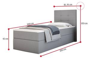 Čalouněná postel boxspring DALMINE, 90x200, enjoy 25, levá