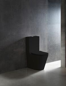 CERANO - WC kombi Carlito, Rimless + UF sedátko - spodní/zadní odpad - černá matná - 36,5x61 cm