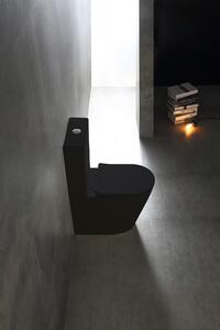 CERANO - WC kombi Carlito, Rimless + UF sedátko - spodní/zadní odpad - černá matná - 36,5x61 cm