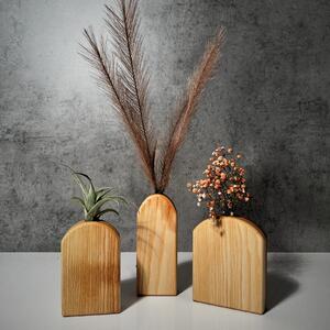 Wooden Mooden Sada tří dřevěných váz Simple Materiál: Jasan