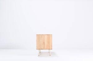 Bílý TV stolek z dubového dřeva Gazzda Fina, šířka 180 cm