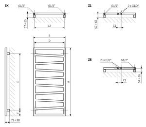 Terma Zigzag koupelnový radiátor designově 154x50 cm bílá WGZIG154050K916SX