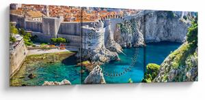 Obraz - Dubrovník (s hodinami) (90x30 cm)