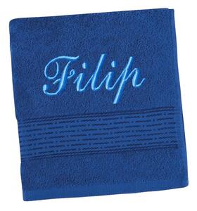 Bellatex Froté ručník proužek s výšivkou jména Ručník 50x100 cm tmavá modrá