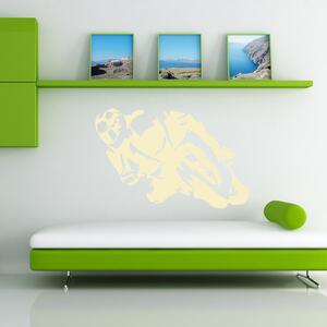 Živá Zeď Samolepka Motorkář Barva: béžová, Velikost: 40 x 27 cm