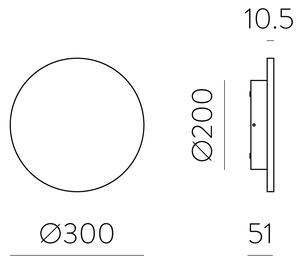 ACB Iluminacion Venkovní nástěnné svítidlo COMBO, ⌀ 30 cm, 11W, CRI90, IP65, CCT switch 2700-3000K Barva: Zlatá, Stmívání: DALI/PUSH