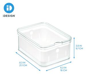 Průhledný úložný box s víkem iDesign, 21 x 16 cm