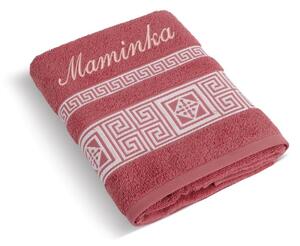 Bellatex Froté ručník řecká kolekce se jménem MAMINKA 50x100 cm terakota