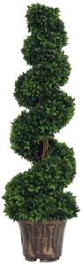 Umělý spirálový buxus Outsunny (Ø32cm x 120cm), Zelená dekorace pro interiér a exteriér, vč. květináče | Aosom