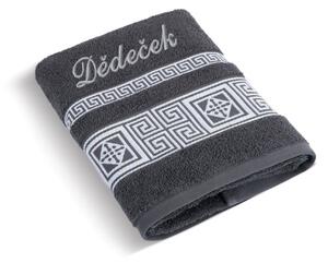 Bellatex Froté ručník řecká kolekce se jménem DĚDEČEK 50x100 cm tmavá šedá
