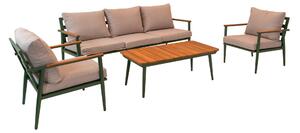 TERASOVÁ SEDACÍ SOUPRAVA 3dílné, dřevo, kov, textil Ambia Garden, Online Only