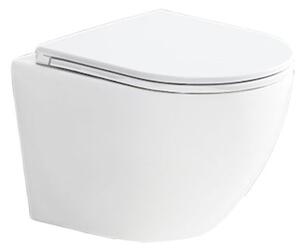 EBS WC závěsné 49,5 x 36 cm Vortex Rimless včetně sedátka SoftClose, bílá